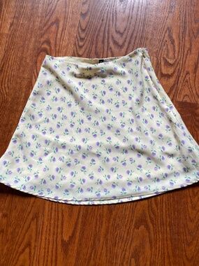 H&M yellow floral mini skirt